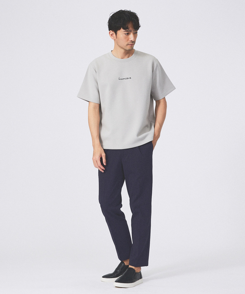 ABAHOUSE GRAY（アバハウスグレイ）の「【Lumiere】シルキー ダンボール ロゴ 半袖Tシャツ（Tシャツ/カットソー・メンズ・グレイッシュベージュ/チャコールグレー/グレイッシュブルー/ホワイト/グリーン/ダークグリーン/スモークピンク/ネイビー・46/48）」の18枚目の写真