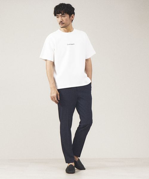 ABAHOUSE GRAY（アバハウスグレイ）の「【Lumiere】シルキー ダンボール ロゴ 半袖Tシャツ（Tシャツ/カットソー・メンズ・グレイッシュベージュ/チャコールグレー/グレイッシュブルー/ホワイト/グリーン/ダークグリーン/スモークピンク/ネイビー・46/48）」の22枚目の写真