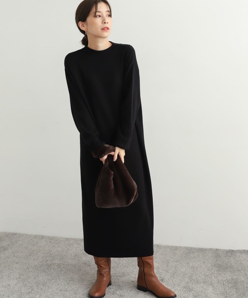 URBAN RESEARCH DOORS（アーバンリサーチドアーズ）の「ボトルネックKNITワンピース（ワンピース・レディース・ブルー系その他/ブラック/グレー系その他・MEDIUM）」の20枚目の写真