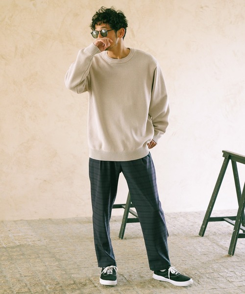 BAYFLOW（ベイフロー）の「フェードカラーニットプルオーバー（ニット/セーター・メンズ・カーキ/ベージュ/ネイビー/ブラック・MEDIUM/LARGE）」の21枚目の写真