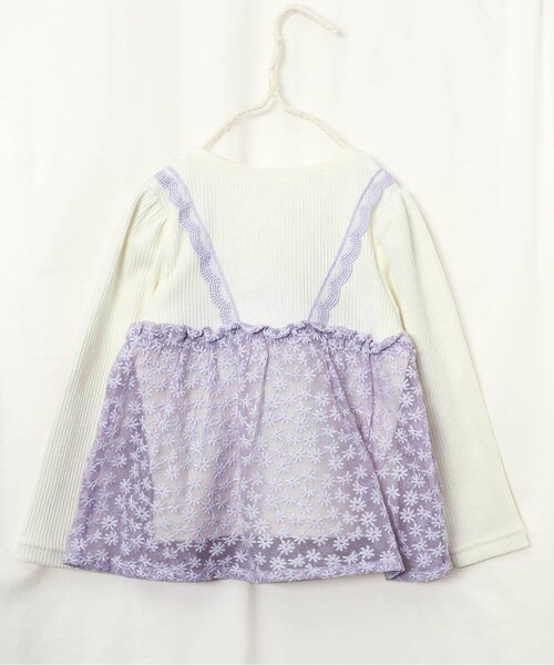 apres les cours(アプレレクール)の「お花レースドッキングトップス(Tシャツ/カットソー・キッズ・ラベンダー/ピンク/アイボリー・80/90/100/110/120/130/140)」の13枚目の写真