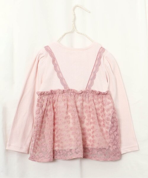 apres les cours(アプレレクール)の「お花レースドッキングトップス(Tシャツ/カットソー・キッズ・ラベンダー/ピンク/アイボリー・80/90/100/110/120/130/140)」の14枚目の写真