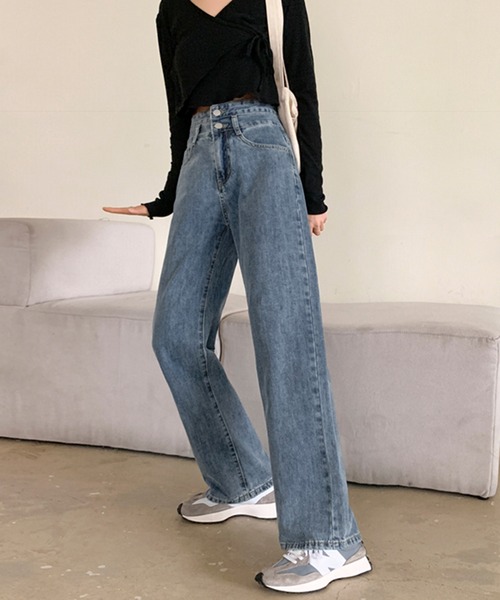 Jewelobe（ジュエローブ）の「2ボタンハイウエストデニムパンツ