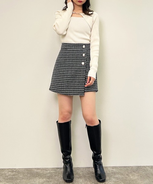 INGNI（イング）の「フロントビット付デコルテオープンニット（ニット/セーター・レディース・ブラック/サックスブルー/アイボリー/グレー系その他・M）」の12枚目の写真