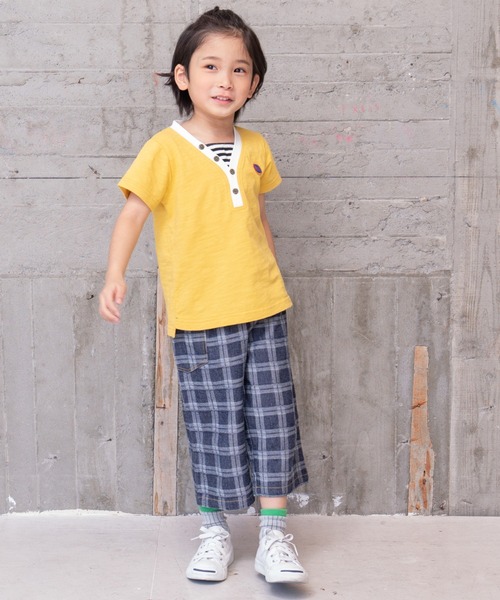 RAGMART(ラグマート)の「ボーダー切替Tシャツ(Tシャツ/カットソー・キッズ・イエロー/オフホワイト・110cm/100cm/130cm/120cm)」の4枚目の写真