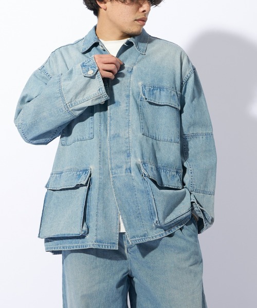 ai no de（アイノデ）の「【ai no de/アイノデ】8oz denim blouson/8オンスデニムブルゾン/ジャケット（デニムジャケット・メンズ・ブルー/ライトグレー/インディゴブルー/グレー・L/M/LARGE/MEDIUM）」の11枚目の写真