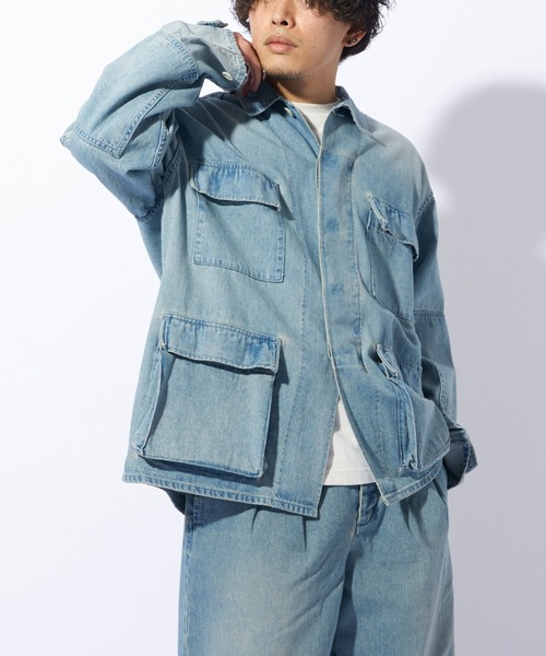 ai no de（アイノデ）の「【ai no de/アイノデ】8oz denim blouson/8オンスデニムブルゾン/ジャケット（デニムジャケット・メンズ・ブルー/ライトグレー/インディゴブルー/グレー・L/M/LARGE/MEDIUM）」の16枚目の写真