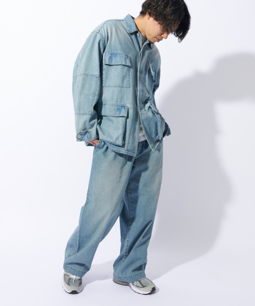 ai no de（アイノデ）の「【ai no de/アイノデ】8oz denim blouson/8オンスデニムブルゾン/ジャケット（デニムジャケット・メンズ・ブルー/ライトグレー/インディゴブルー/グレー・L/M/LARGE/MEDIUM）」の21枚目の写真