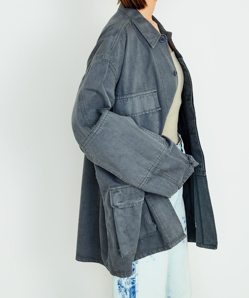 ai no de（アイノデ）の「【ai no de/アイノデ】8oz denim blouson/8オンスデニムブルゾン/ジャケット（デニムジャケット・メンズ・ブルー/ライトグレー/インディゴブルー/グレー・L/M/LARGE/MEDIUM）」の7枚目の写真