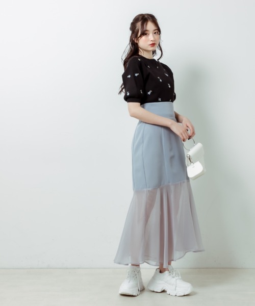 OLIVE des OLIVE（オリーブデオリーブ）の「花刺繍ニット（ニット/セーター・レディース・イエロー/ブラック/オフホワイト・FREE）」の16枚目の写真