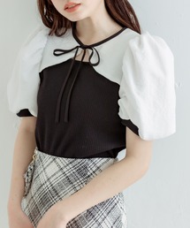 OLIVE des OLIVE | 袖異素材配色プルオーバー(Tシャツ/カットソー)