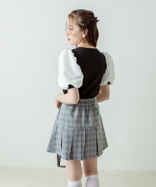 OLIVE des OLIVE（オリーブデオリーブ）の「袖異素材配色プルオーバー（Tシャツ/カットソー・レディース・ブラック/オフホワイト/サックスブルー・FREE）」の15枚目の写真