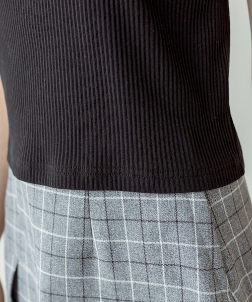 OLIVE des OLIVE（オリーブデオリーブ）の「袖異素材配色プルオーバー（Tシャツ/カットソー・レディース・ブラック/オフホワイト/サックスブルー・FREE）」の22枚目の写真