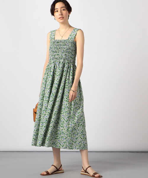 NOLLEY’S（ノーリーズ）の「シャーリングワンピース（ワンピース・レディース・グリーン系その他4/ブラック・38）」の2枚目の写真