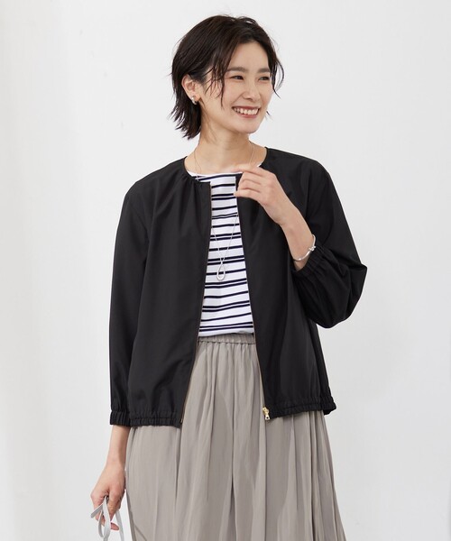 J.PRESS(ジェイプレス)の「【洗える・撥水】 Minotechライトタフタ ブルゾン(ブルゾン・レディース・ベージュ系/ブラック系/ブラウン系・11/9)」の3枚目の写真