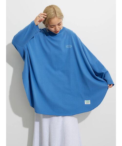 DISCUS ATHLETIC(ディスカス アスレチック)の「DISCUS ポンチョカットプルオーバー(Tシャツ/カットソー・レディース・ブルー/ブラック/ホワイト系その他・FREE)」の1枚目の写真