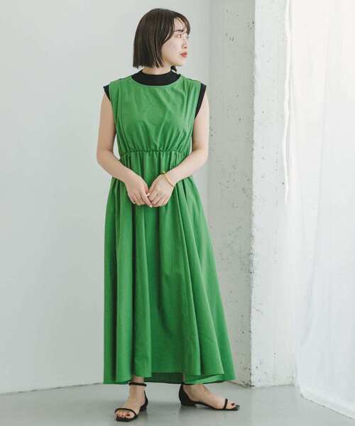 ITEMS URBANRESEARCH(アイテムズ アーバンリサーチ)の「バッククロスリネンワンピース(ジャンパースカート・レディース・パープル/モカ/グリーン系その他/ライトブルー/オレンジ/ブラック・SMALL/MEDIUM)」の9枚目の写真