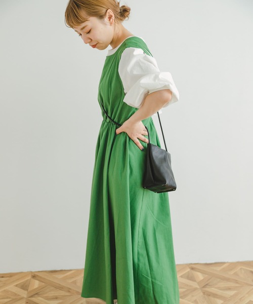 ITEMS URBANRESEARCH(アイテムズ アーバンリサーチ)の「バッククロスリネンワンピース(ジャンパースカート・レディース・パープル/モカ/グリーン系その他/ライトブルー/オレンジ/ブラック・SMALL/MEDIUM)」の16枚目の写真