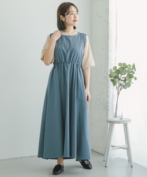 ITEMS URBANRESEARCH(アイテムズ アーバンリサーチ)の「バッククロスリネンワンピース(ジャンパースカート・レディース・パープル/モカ/グリーン系その他/ライトブルー/オレンジ/ブラック・SMALL/MEDIUM)」の22枚目の写真