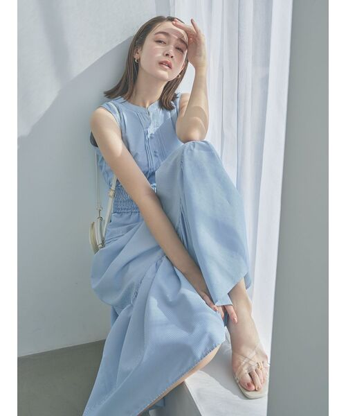 【dazzlin】ノースリシャーリングフレアワンピース ノースリーブ　夏服 dazzlin】ノースリシャーリングフレアワンピース ノースリーブ