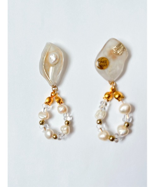 tone(トーン)の「【chez vous】kusumi wakka ピアス(MA)(ピアス(両耳用)・レディース・グリーン系その他/ブラウン系その他・FREE)」の2枚目の写真