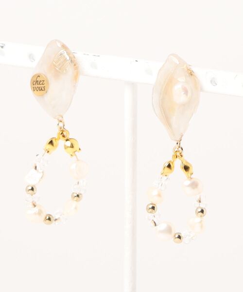 tone(トーン)の「【chez vous】kusumi wakka ピアス(MA)(ピアス(両耳用)・レディース・グリーン系その他/ブラウン系その他・FREE)」の5枚目の写真