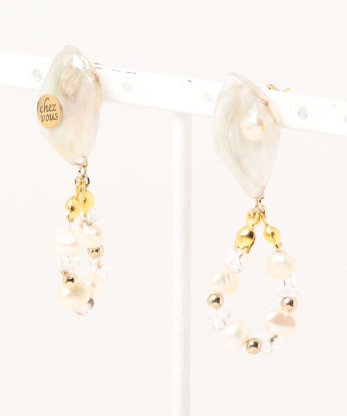 tone(トーン)の「【chez vous】kusumi wakka ピアス(MA)(ピアス(両耳用)・レディース・グリーン系その他/ブラウン系その他・FREE)」の4枚目の写真