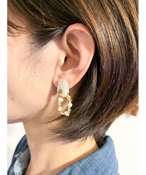 tone(トーン)の「【chez vous】kusumi wakka ピアス(MA)(ピアス(両耳用)・レディース・グリーン系その他/ブラウン系その他・FREE)」の11枚目の写真