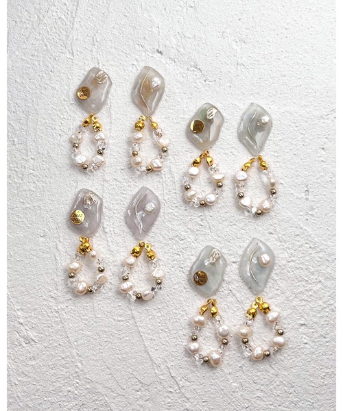 tone(トーン)の「【chez vous】kusumi wakka ピアス(MA)(ピアス(両耳用)・レディース・グリーン系その他/ブラウン系その他・FREE)」の8枚目の写真