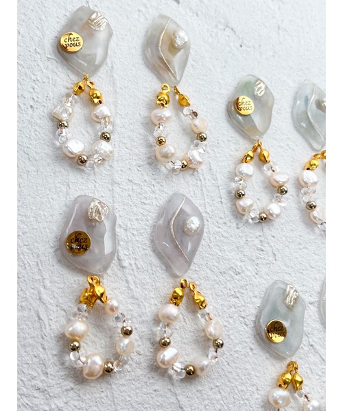 tone(トーン)の「【chez vous】kusumi wakka ピアス(MA)(ピアス(両耳用)・レディース・グリーン系その他/ブラウン系その他・FREE)」の6枚目の写真