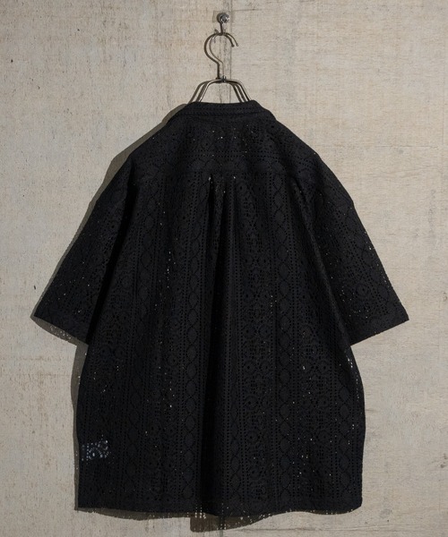 【a】バルファレース ルーズシルエット オープンカラー シアーシャツ(シャツ/ブラウス)|Naive magic(ナイーブマジック) 【a】バルファレース ルーズシルエット オープンカラー シアーシャツ(シャツ/ブラウス)|Naive magic(ナイーブマジック)