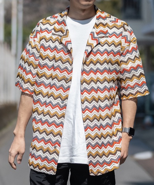 【a】バルファレース ルーズシルエット オープンカラー シアーシャツ(シャツ/ブラウス)|Naive magic(ナイーブマジック) 【a】バルファレース ルーズシルエット オープンカラー シアーシャツ(シャツ/ブラウス)|Naive magic(ナイーブマジック)