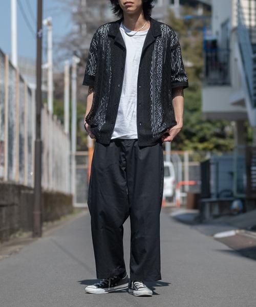 【a】バルファレース ルーズシルエット オープンカラー シアーシャツ(シャツ/ブラウス)|Naive magic(ナイーブマジック) 【a】バルファレース ルーズシルエット オープンカラー シアーシャツ(シャツ/ブラウス)|Naive magic(ナイーブマジック)