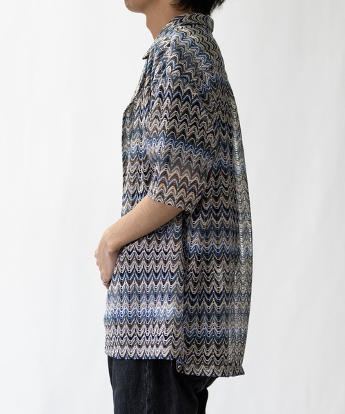 【a】バルファレース ルーズシルエット オープンカラー シアーシャツ(シャツ/ブラウス)|Naive magic(ナイーブマジック) 【a】バルファレース ルーズシルエット オープンカラー シアーシャツ(シャツ/ブラウス)|Naive magic(ナイーブマジック)