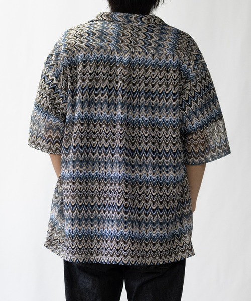 【a】バルファレース ルーズシルエット オープンカラー シアーシャツ(シャツ/ブラウス)|Naive magic(ナイーブマジック) 【a】バルファレース ルーズシルエット オープンカラー シアーシャツ(シャツ/ブラウス)|Naive magic(ナイーブマジック)