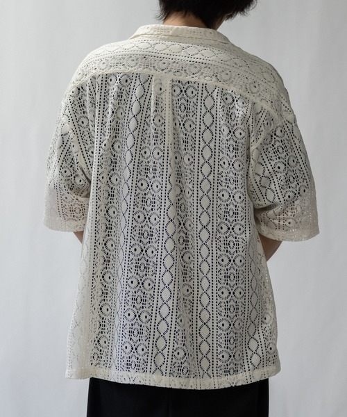 【a】バルファレース ルーズシルエット オープンカラー シアーシャツ(シャツ/ブラウス)|Naive magic(ナイーブマジック) 【a】バルファレース ルーズシルエット オープンカラー シアーシャツ(シャツ/ブラウス)|Naive magic(ナイーブマジック)