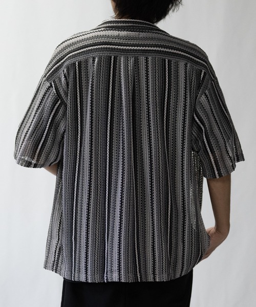 【a】バルファレース ルーズシルエット オープンカラー シアーシャツ(シャツ/ブラウス)|Naive magic(ナイーブマジック) 【a】バルファレース ルーズシルエット オープンカラー シアーシャツ(シャツ/ブラウス)|Naive magic(ナイーブマジック)