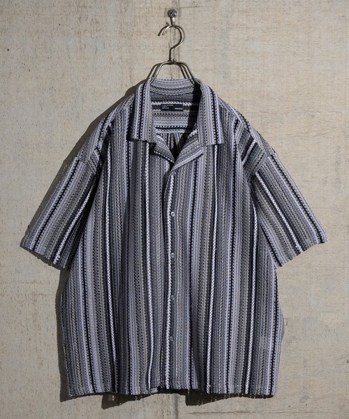 【a】バルファレース ルーズシルエット オープンカラー シアーシャツ(シャツ/ブラウス)|Naive magic(ナイーブマジック) 【a】バルファレース ルーズシルエット オープンカラー シアーシャツ(シャツ/ブラウス)|Naive magic(ナイーブマジック)