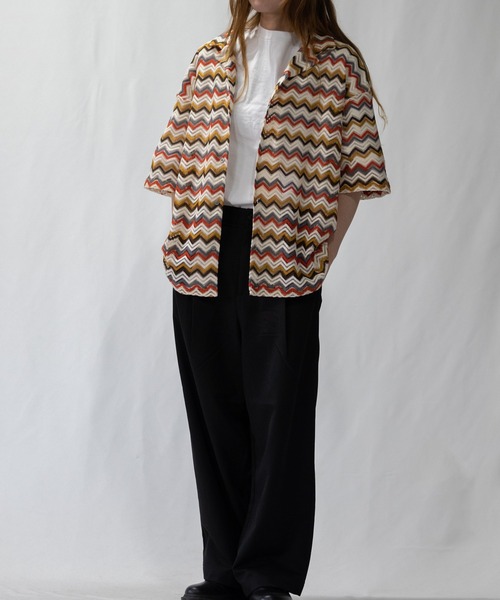 【a】バルファレース ルーズシルエット オープンカラー シアーシャツ(シャツ/ブラウス)|Naive magic(ナイーブマジック) 【a】バルファレース ルーズシルエット オープンカラー シアーシャツ(シャツ/ブラウス)|Naive magic(ナイーブマジック)