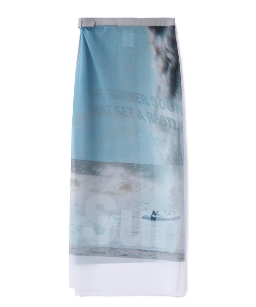 TheOpen Product（ザオープンプロダクト）の「THE OPEN PRODUCT PRINTED MAXI WRAP SKIRT GTO212SK007（スカート・レディース・グレー・1）」の3枚目の写真