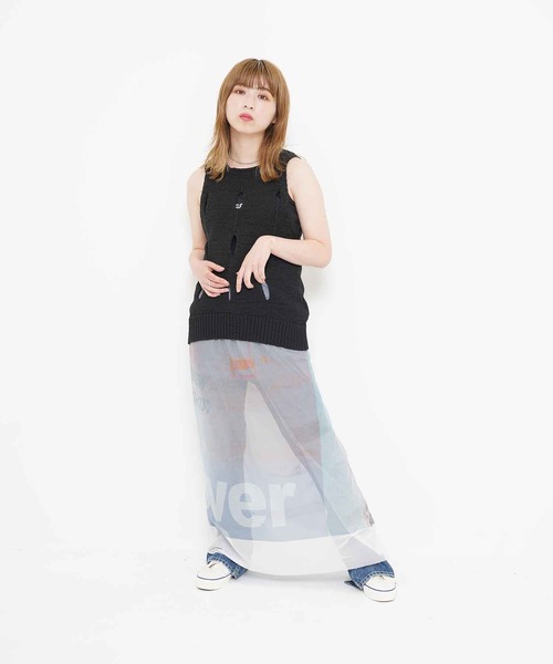 TheOpen Product（ザオープンプロダクト）の「THE OPEN PRODUCT PRINTED MAXI WRAP SKIRT GTO212SK007（スカート・レディース・グレー・1）」の12枚目の写真