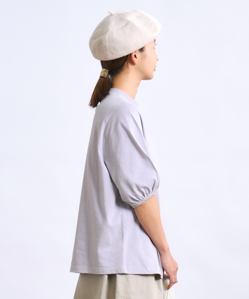 folka（フォルカ）の「1-パフスリーブ Tシャツ コットン クルーネック（Tシャツ/カットソー・レディース・アイボリー/ネイビー/ライトグレー・ONE SIZE）」の9枚目の写真