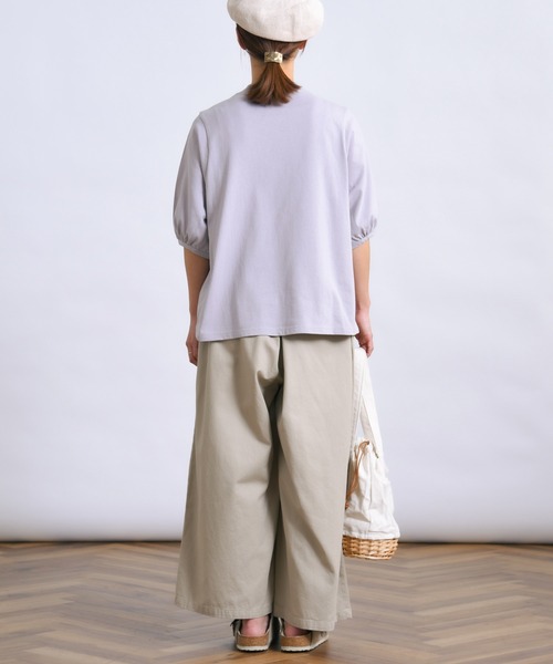 folka（フォルカ）の「1-パフスリーブ Tシャツ コットン クルーネック（Tシャツ/カットソー・レディース・アイボリー/ネイビー/ライトグレー・ONE SIZE）」の11枚目の写真