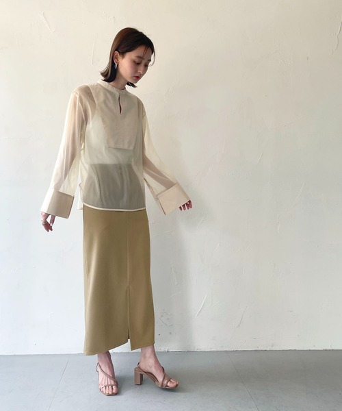 CLEIO（クレイオ）の「【CLEIO】オーガンジー切替ブラウス（シャツ/ブラウス・レディース・アイボリー/ブラウン・FREE）」の22枚目の写真