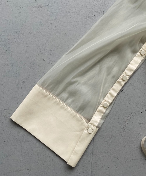 CLEIO（クレイオ）の「【CLEIO】オーガンジー切替ブラウス（シャツ/ブラウス・レディース・アイボリー/ブラウン・FREE）」の10枚目の写真