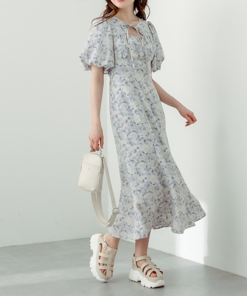 OLIVE des OLIVE（オリーブデオリーブ）の「【WEB限定】魅力的レディ胸開きワンピース（ワンピース・レディース・チェック/ライトグレー/ホワイト/ブラック/オフホワイト・FREE）」の5枚目の写真