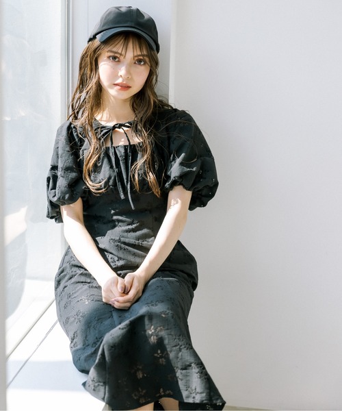 OLIVE des OLIVE（オリーブデオリーブ）の「【WEB限定】魅力的レディ胸開きワンピース（ワンピース・レディース・チェック/ライトグレー/ホワイト/ブラック/オフホワイト・FREE）」の16枚目の写真