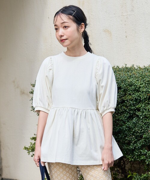 FREAK'S STORE（フリークスストア）の「パフスリーブカットチュニック（Tシャツ/カットソー・レディース・レッド/ブラック/オフホワイト・ﾌﾘ-）」の6枚目の写真