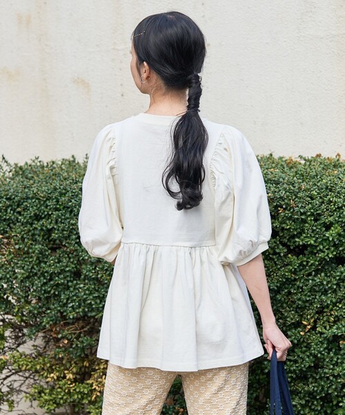 FREAK'S STORE（フリークスストア）の「パフスリーブカットチュニック（Tシャツ/カットソー・レディース・レッド/ブラック/オフホワイト・ﾌﾘ-）」の10枚目の写真