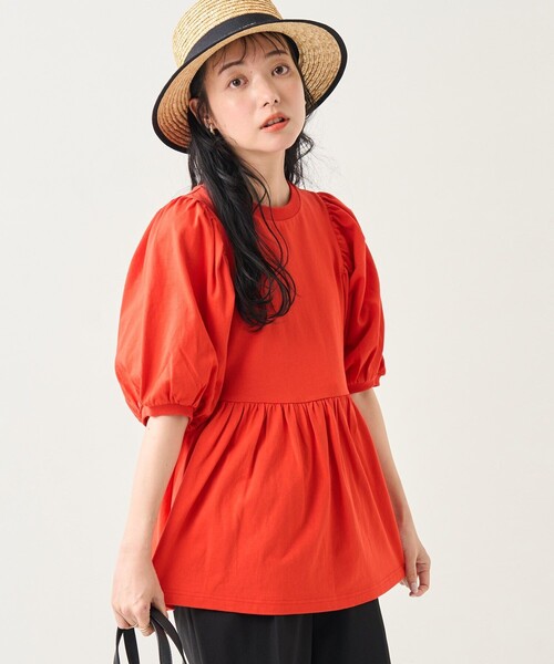 FREAK'S STORE（フリークスストア）の「パフスリーブカットチュニック（Tシャツ/カットソー・レディース・レッド/ブラック/オフホワイト・ﾌﾘ-）」の15枚目の写真